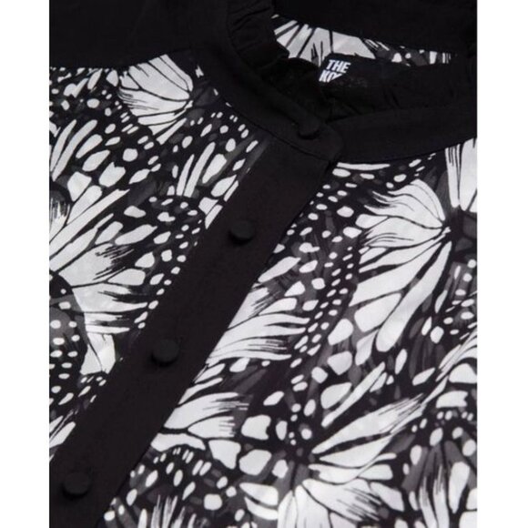The Kooples French Womens Black & White Butterfly Print Blouse Size 1 US S - Picture 2 of 9